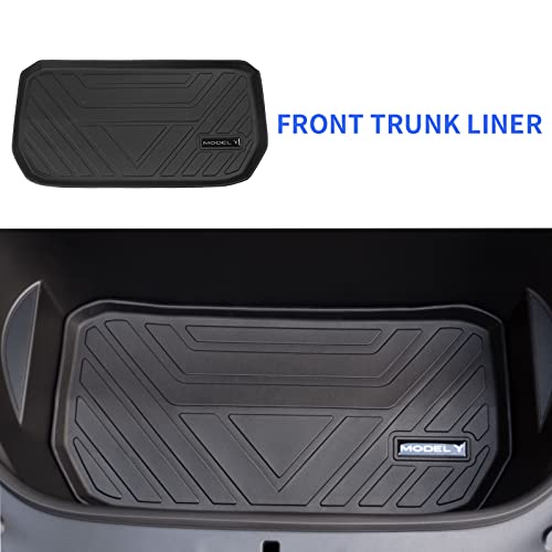 Powoq Fit Tesla Model Y Trunk Mat Cargo Mat Cargo Liner Trunk Liner For 2020 2021 2022 Tesla Model Y Accessories (A Set Of Three) #TOP3