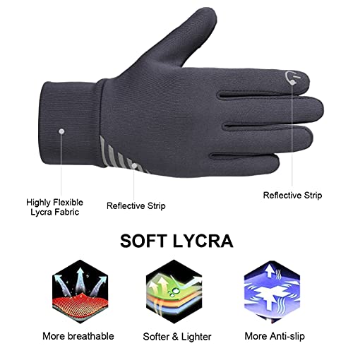 OOPOR Winter Handschuhe Kinder Fahrradhandschuhe Touchscreen - Anti-Rutsch Winddichte Radhandschuhe Herbst früher Winter Laufen Winterhandschuhe Junge Mädch für Outdoor Sport Fahrrad 4-12 Jahre