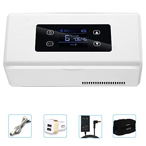 Tragbarer Insulin-Kühler, Elektrische Kühlbox, Mini-Kühlschrank, LED-Display Medizinkühlschrank Drug Reefer 2-8 ° C für Auto/Reise/Zuhause -