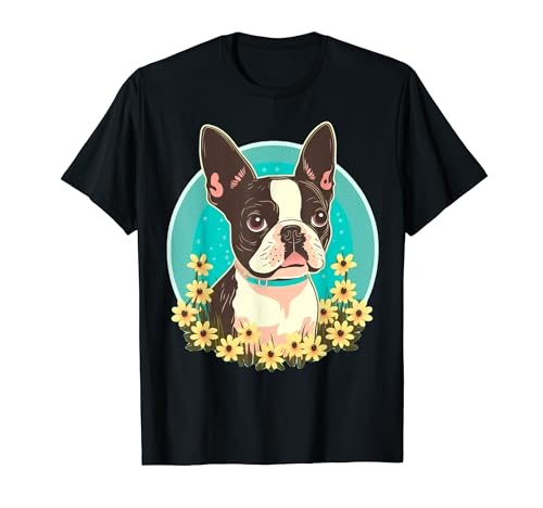 Lindo perro Boston Terrier en Boston Terrier Lover Camiseta