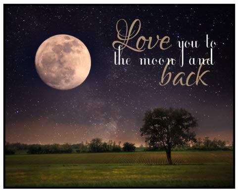 Love You To The Moon And Back Wood Sign Wall Decor 12x15