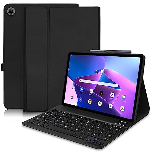 Keyboard Case for Lenovo Tab M10 10.1 (3rd Gen), Slim Smart Case with Detachable Bluetooth Keyboard for Lenovo Tab M10 (3rd Gen) 10.1 Inch 2022 (TB-328FU/TB-328XU) - Black