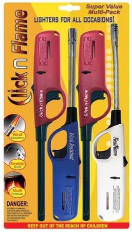 Click-n-Flame Click n Flame Utility Lighter 4-Pack - lighters and matches | Mubboo