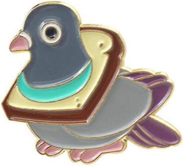 Cute Bird Bread Metal Enamel Pin Wheat Delicious Slice Collar Fun Cartoon Animal Brooch Shirt Badge Bag Lapel Jewelry Accessories Gift