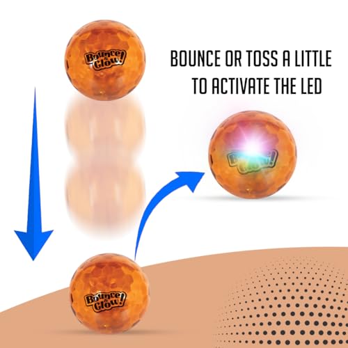 Image of Amazon Brand - Jam & Honey Bouncing Light Ball for Kids I Flashing Light I Glow in The Dark I Fun Toy for Kids I LED Soft Lighting Ball for 12month +