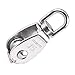 Rocaris 10 Pcs Stainless Steel Wire Rope Crane Pulley Block M15 Lifting Crane Swivel Hook Single Pulley Block Hanging Wire Towing Wheel
