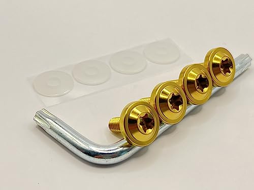 Kuroobaa �ԗp �i���o�[�v���[�g�{���g �`�^���� �i���o�[�t���[�� �ԗp�i���o�[�v���[�g�J�o�[�E�z���_�[ �`�^�������� �h�� ����h�~�l�W M6 4�{�Z�b�g (�S�[���h)