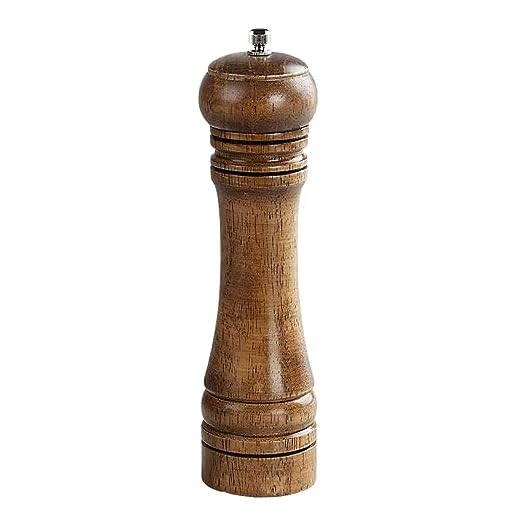 VIER Pepermolen, zout-, peper- en kruidenmolen, van massief hout, met verstelbaar keramisch maalwerk, lengte 27,5 cm