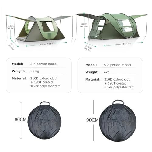 Carpa Pop Up Camping 3-4 Personas Impermeable Fácil Montaje miniatura 5