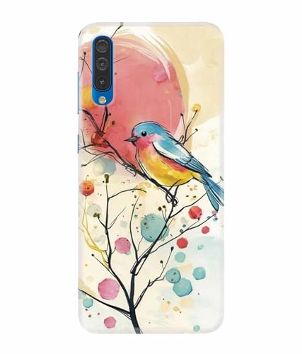 Image of Printed Hard Back Case Cover & Compatible for Samsung Galaxy A70 / Samsung Galaxy A70S | Birds Painting Art (Multicolor) - D1199