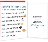 OJsensai Funny Fathers Day Card Gifts for Cat Dad, Cat Dad Gift Idea from Cat, Cute Pet Father's Day Decoration for Him Husband Boyfriend Pet Lover