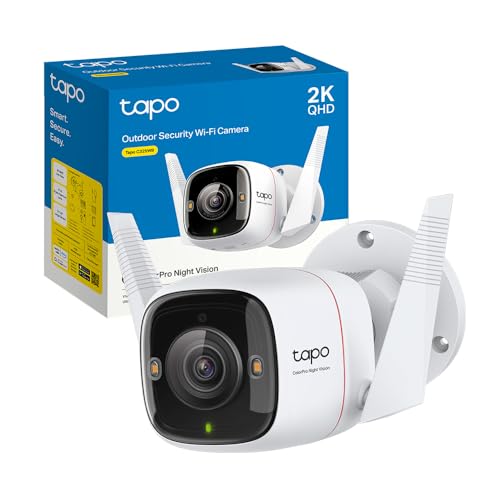 Tapo C325WB Telecamera WiFi Esterno QHD 2K, Visione Notturna ColorPro, Obiettivo Super-Aperture F1.0, Sensore Grande 1/1,79'', Telecamera IP di Sorveglianza, Impermeabile IP66, Alexa QHD 4MP
