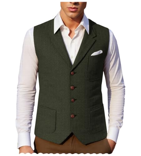 Amazon.com: Mens Retro Suit Vest Tweed Wool Regular Fit