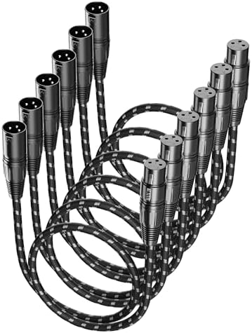 Short XLR Cables,XLR Microphone Cable 2ft 6Pack,Balanced Shielded