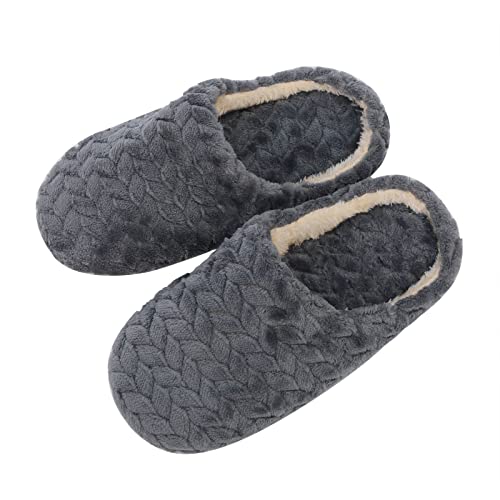 Slippers For Women Fuzzy,Womens Soft Plush Memory Foam Scuff Slipper Warm Winter Fluffy Bedroom Slippers Ladies Faux Fur Slip On House Shoes - Main Image