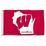 BSI PRODUCTS, INC. - Wisconsin Badgers 3’x5’ Flag with Heavy-Duty Brass Grommets - UW Football,...