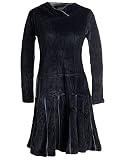 Vishes - Alternative Bekleidung - Samt Minikleid mit Kapuze Cape Kleid schwarz 44