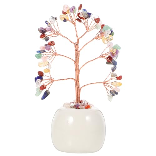 Arbre en Cristal de Roche Naturel et Structure Dorée pour Salon Chic