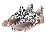 Ecolley Comfortable Sandals for Women for Walking Wide Open Toe Sandal Leopard Printed Sexy Size 37