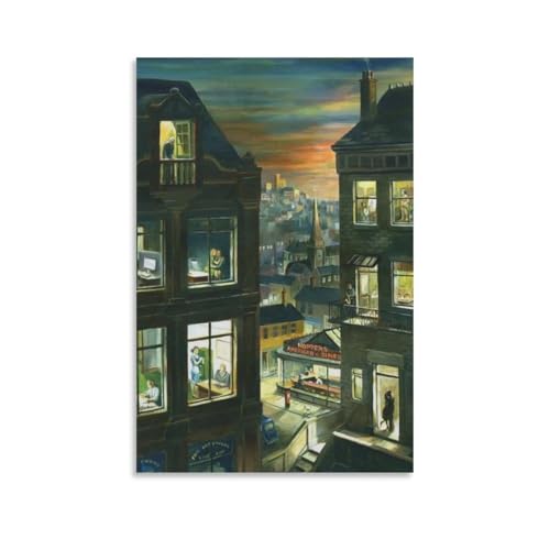 Edward-Hopper エドワード・ホッパーの画 (39) キャンバス アートパネル ポスター 壁アート モダン リビング ベッドルーム 部屋飾り 油彩画08x12inch(20x30cm)