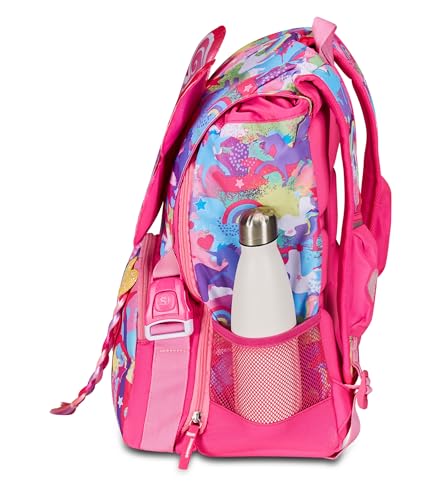 Seven Sj Gang Style Jam Gang Zaino Scuola Estensibile, Rosa, Unibraid, Zaino Doppio Scomparto Estensibile Tramite Zip Laterali, Tasca Porta Borraccia, Scuole Elementari E Medie, Bambina Ragazza - 5
