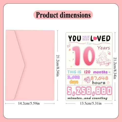 10th Birthday Card, Funny Birthday Decorations for Girl, Best 10 Year Old Birthday Gifts for Daughter, Unique Creative Gift for Granddaughter - 1