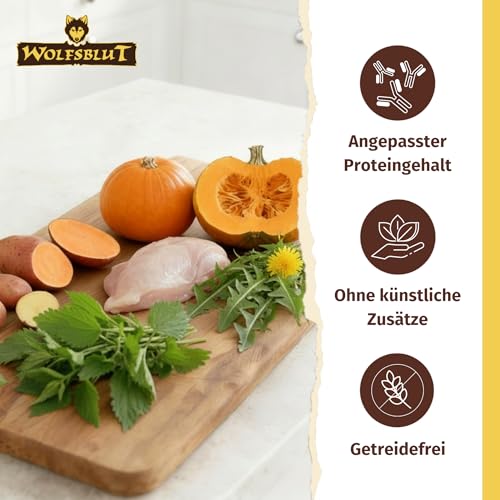WOLFSBLUT – VetLine Urinary | Diät Trockenfutter für ausgewachsene Hunde zur Unterstützung der Harnwege. Getreidefreies Alleinfutter im Beutel | 2kg Huhn mit Süßkartoffeln
