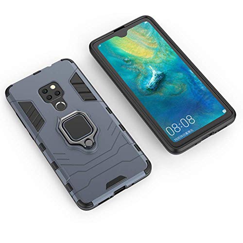 Phone Case For Huawei Mate 20 With Tempered Glass Screen Protector Cover And Magnetic Ring Holder Stand Kickstand Slim Hard Cell Accessories Huwai Hwauei Hawaii Mate20 P20 Boys Women Girls Cases Blue #TOP4