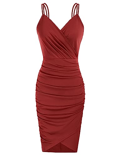 GRACE KARIN bleistiftkleid rot 50er etuikleid Knielang elegant Kleid...