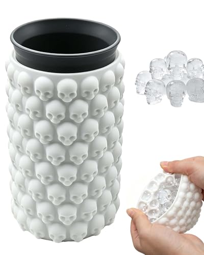 Molde de Silicona para Cubos de Hielo Calavera 3D Blanco miniatura 1