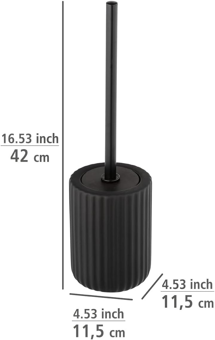 Wenko Escobillero Belluno Black, Ceramic, 11,5 x 42 x 11,5 cm