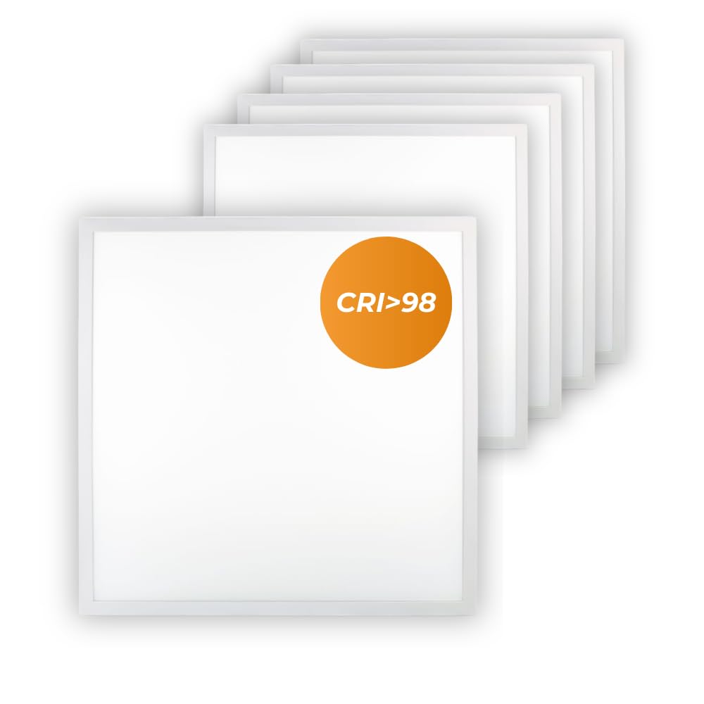 LUXULA LED Panel 62x62cm Rasterleuchte CRI98 Vollspektrum 4000K Neutralweiß 40W 4000lm flimmerfrei 230V Netzteil