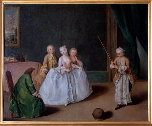 Tableau le jeu du pot Pietro Longhi image sur toile 60x90cm pour salon