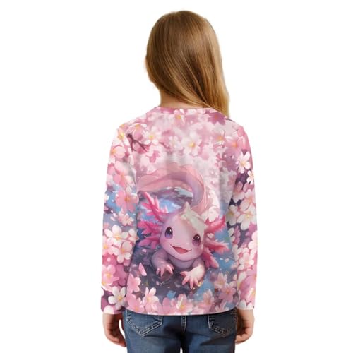 Suobstales Tie Front Tops for Girls Kids Round Neck Long Sleeve Twist Knot T Shirts Casual Blouses Fall Clothes for Age 5-122