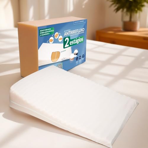 Travesseiro Antirrefluxo 2 Estágios – Rampa Terapêutica para Refluxo – Embalagem Compacta – Branco -