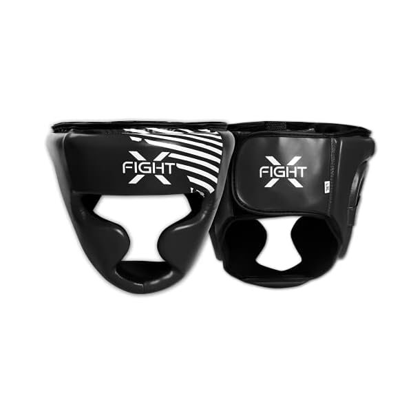FightX-Boxing-Headgear-for-Boxers-MMA-Training-Equipment-Set-for-Youth-Boxing-Headguard-Synthetic-Leather-Muaythai-Kickboxing-Sparring-Helmet-Fighting-Headgear-HeadGuard-Protector-for-Men-Women FightX Boxing Headgear for Boxers MMA Training Equipment Set for Youth Boxing Headguard Synthetic Leather Muaythai Kickboxing UFC Sparring Fighting Headgear for Men & Women (Black, L/XL)