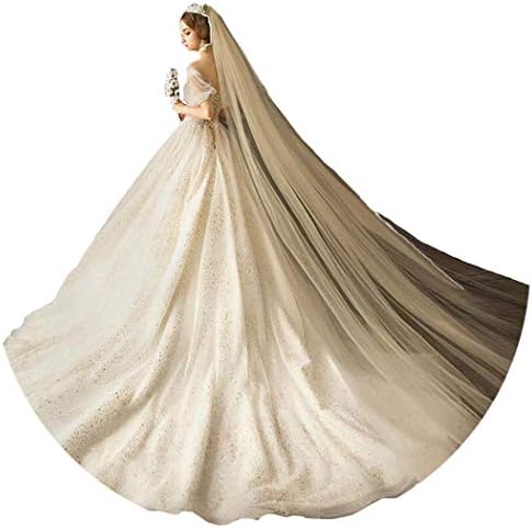 Fdesigner Wedding Chapel Veil Bride Long Cathedral Veils 118' Bridal Headpieces Soft Veil 2T with Comb (Champagne)