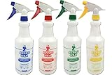 EZPRO USA Mix Empty Spray Bottles 16 oz for Cleaning Solutions, Squirt Bottles for Cleaning, Spray Bottle, Squirt Bottle, 4 Pack