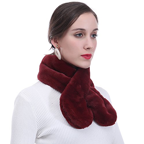Lina & Lily Unisex Faux Fur Pull-through Winter Neck Scarf Lightweight2