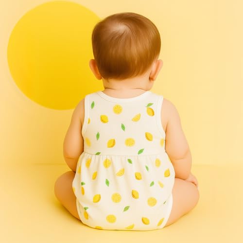 Image of MOM'S HOME Girls Frock Style Onesie | Stylish Organic Cotton Baby Dress Bodysuit for Newborn & Infant Girls | Pack of 1