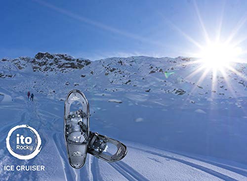 Ito Rocky Sawtooth Snowshoes for Men and Women - Aluminum Terrain Snow Shoes with Trekking Poles and Carrying Tote Bag - 25 Inches