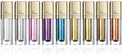9 Colors Liquid Glitter Eyeshadow Set, Metallic Sparkling Shimmer Eyeshadow Palette Long Lasting & Blendable Eye Makeup, Vegan & Cruelty-Free