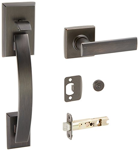 Kwikset 815TVHVDL-11P Single Cylinder Tavaris Handleset with Interior Vedani Trim, No Deadbolt Venetian Bronze Finish