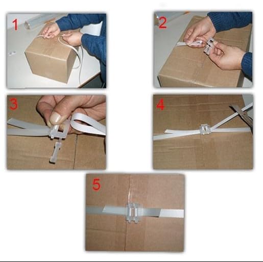 Confezione da 1200 fibbie in plastica per sigillare con la reggia da 15mm e da 12mm