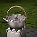 Aymzbd Mini Camping Water Kettle Water Boiler Teapot Coffee Pot Stainless Steel Portable Kitchenware Teakettle Tea Pot for Fishing, Gray