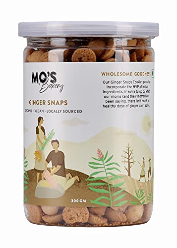 Image of Mo's Ginger Snaps, 300 G | Vegan | Gut Friendly Ginger Snap Cookies For Kids And Adults | 100% Natural & Preservatives Free