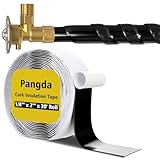 Pangda Cork Insulation Tape 1/8' x 2' x 30' Insulation Tape for Air Conditioning Thermal Expansion Valve HVAC Pipe Sealing Soundproofing Prevents Condensation