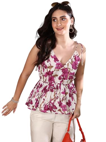 Image of Stylum Women's Bandhej Printed Rayon Peplum Top