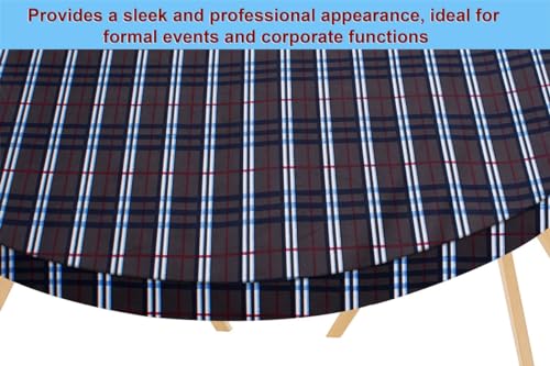 Image of The Furnishing Tree Elastic Oval Dining Table Cover WxL 42x72 in Inches Polyester Checkered Pattern Grey