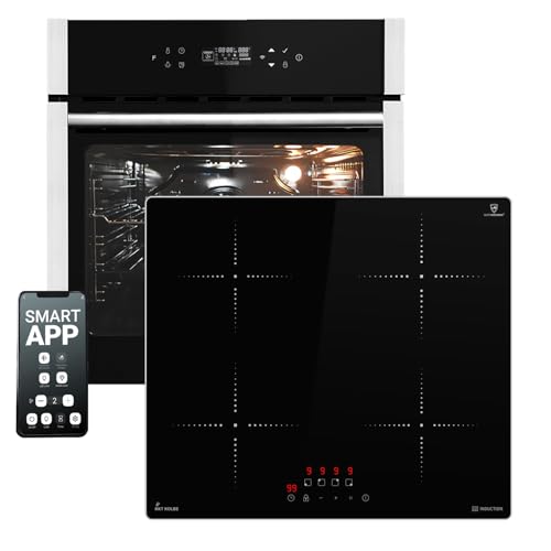 Cuisinière: 60cm Four encastrable EB8313HC + 59cm Plaque Induction IH85900ED | Fonction pizza | Gril | Circulation de l'air | Air chaud | Timer automatique |...